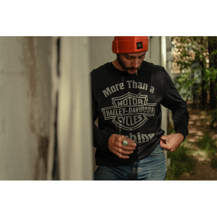 할리데이비슨 남성 More Than a Machine 롱슬리브 티셔츠 디테일 96726-25VM